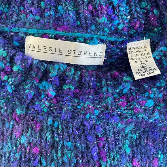 Vintage Valerie Stevens Speckled Blue and Purple Sweater - Picture 4 of 4